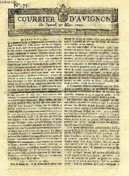 COURRIER D'AVIGNON, N 73, DU SAMEDI 27 MARS 1790