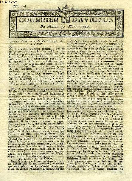 COURRIER D'AVIGNON, N 76, DU MARDI 30 MARS 1790