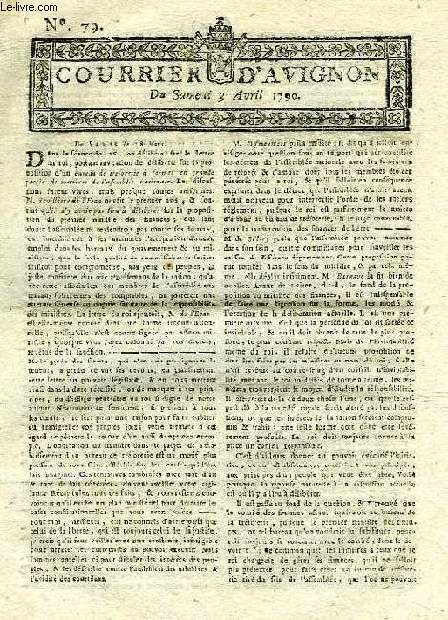 COURRIER D'AVIGNON, N 79, DU SAMEDI 3 AVRIL 1790
