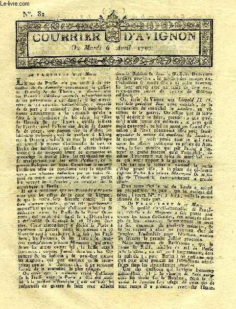COURRIER D'AVIGNON, N 82, DU MARDI 6 AVRIL 1790