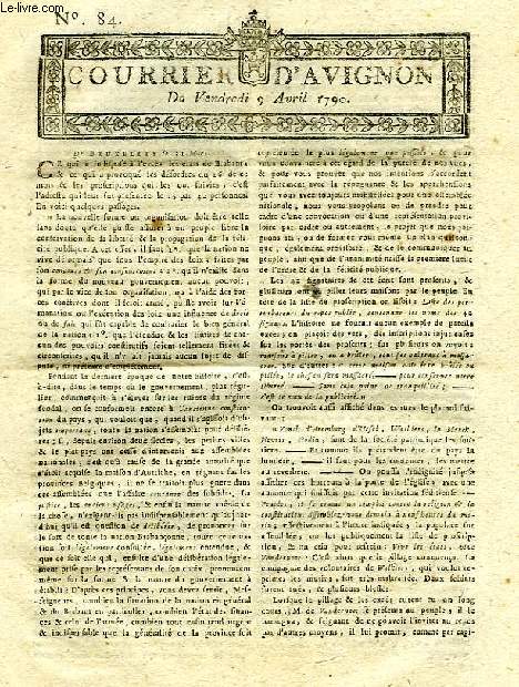 COURRIER D'AVIGNON, N 84, DU VENDREDI 9 AVRIL 1790