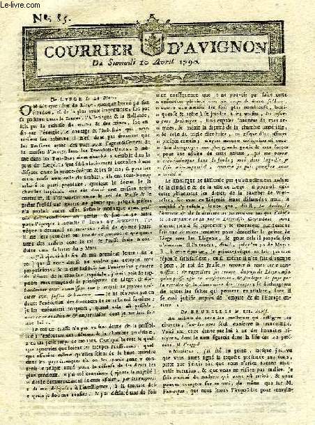 COURRIER D'AVIGNON, N 85, DU SAMEDI 10 AVRIL 1790