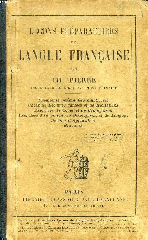 LECONS PREPARATOIRES DE LANGUE FRANCAISE