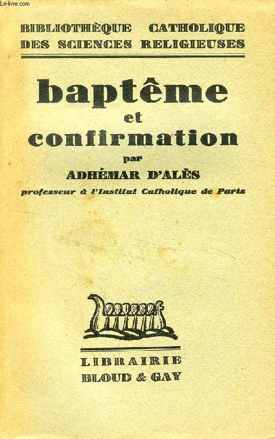 BAPTEME ET CONFIRMATION
