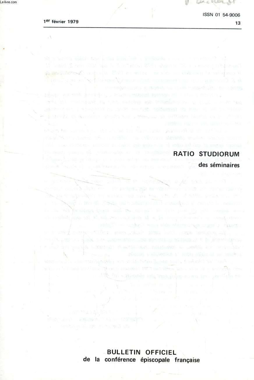 RATIO STUDIORUM DES SEMINAIRES, 13, FEV. 1979