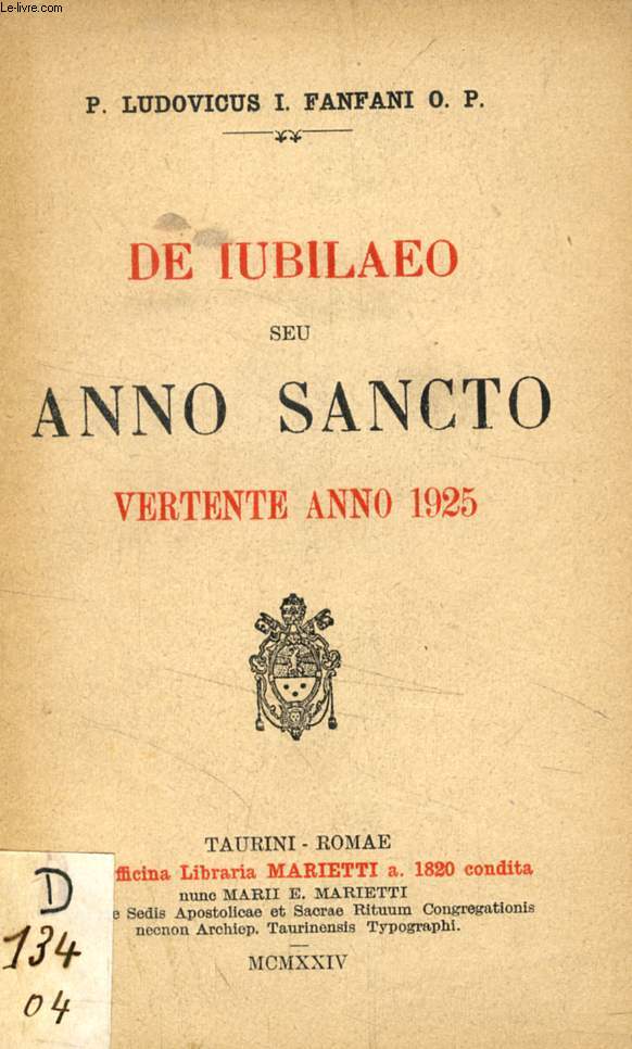 DE IUBILAEO SEU ANNO SANCTO, VERTENTE ANNO 1925
