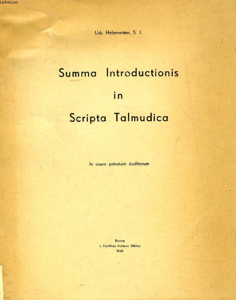 SUMMA INTRODUCTIONIS IN SCRIPTA TALMUDICA