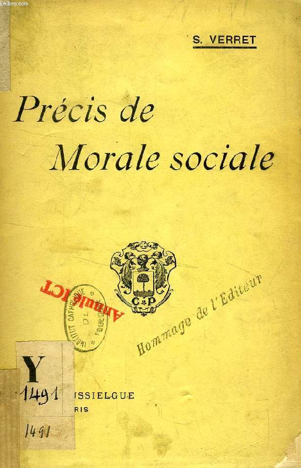 PRECIS DE MORALE SOCIALE