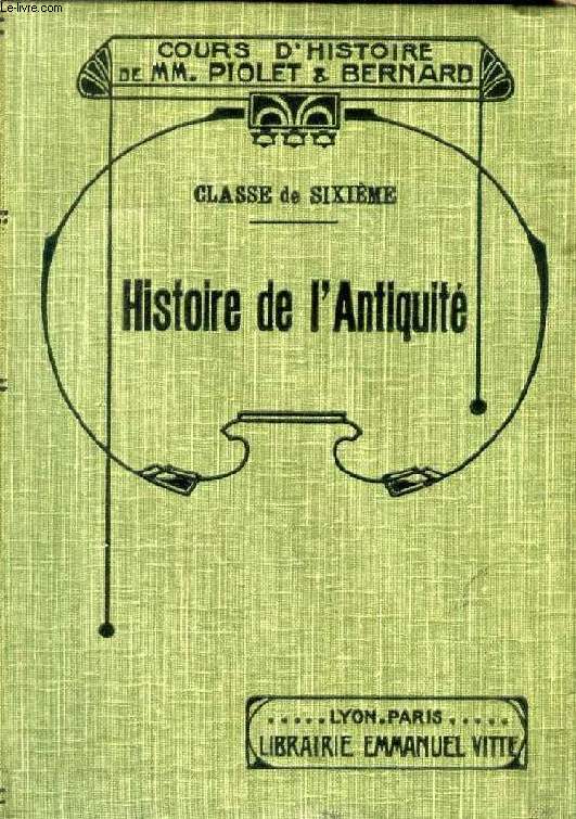 HISTOIRE DE L'ANTIQUITE, CLASSE DE 6e