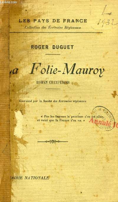 LA FOLIE-MAUROY, ROMAN CHAMPENOIS