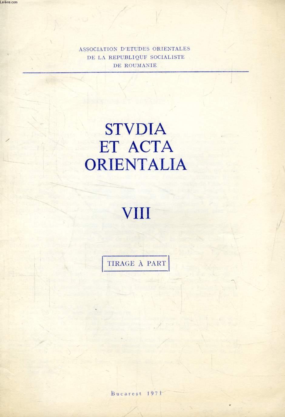 STUDIA ET ACTA ORIENTALIA, VIII, ESSENIENS ET VOYANTS (TIRE A PART)