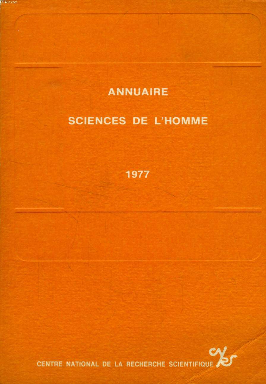 ANNUAIRE SCIENCES DE L'HOMME, 1977