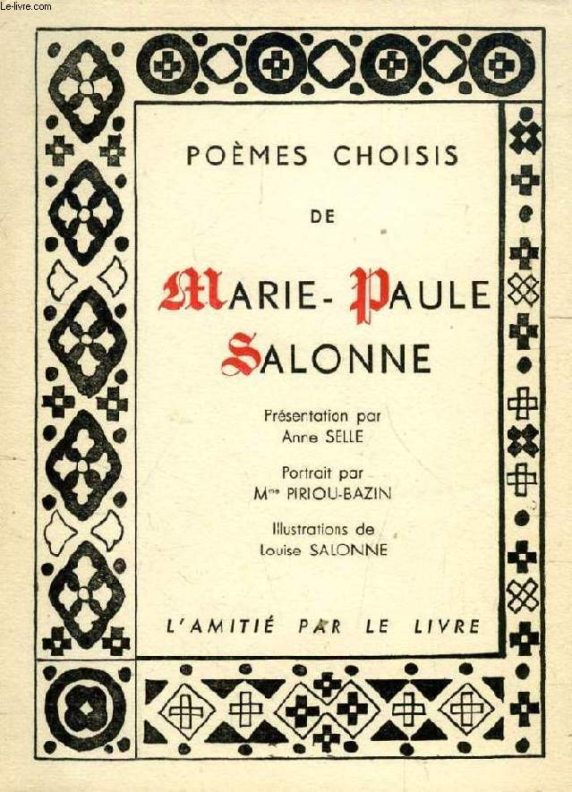 POEMES CHOISIS DE MARIE-PAULE SALONNE