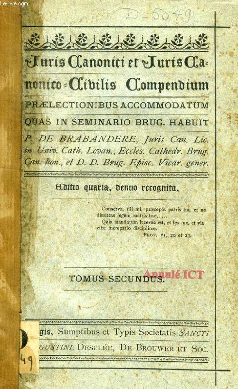 JURIS CANONICI ET JURIS CANONICO-CIVILIS COMPENDIUM, TOMUS II