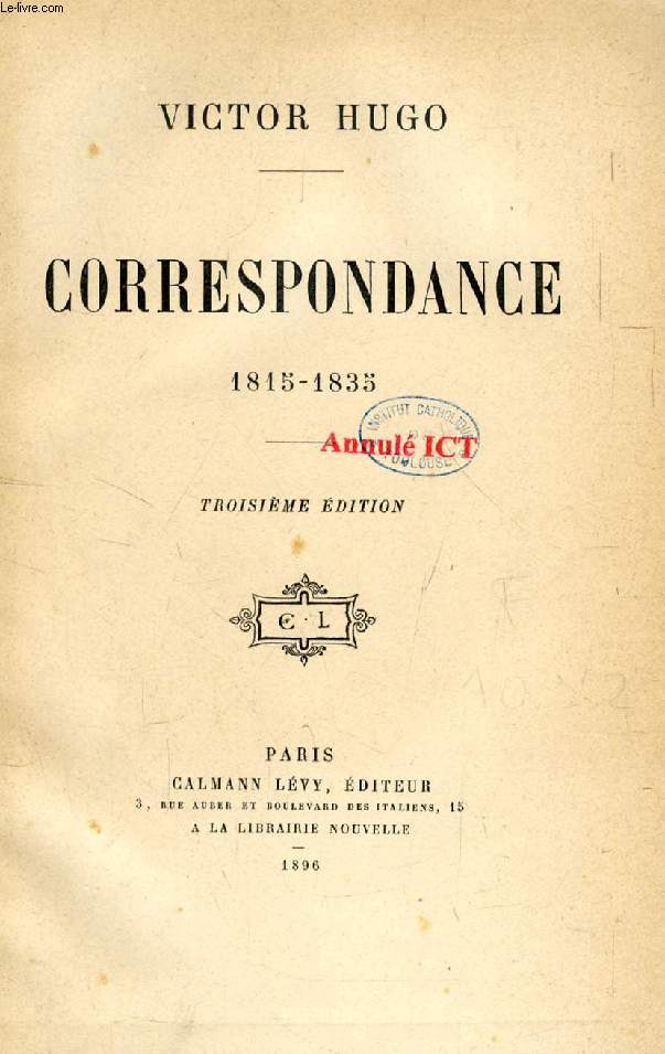 CORRESPONDANCE, 1815-1835