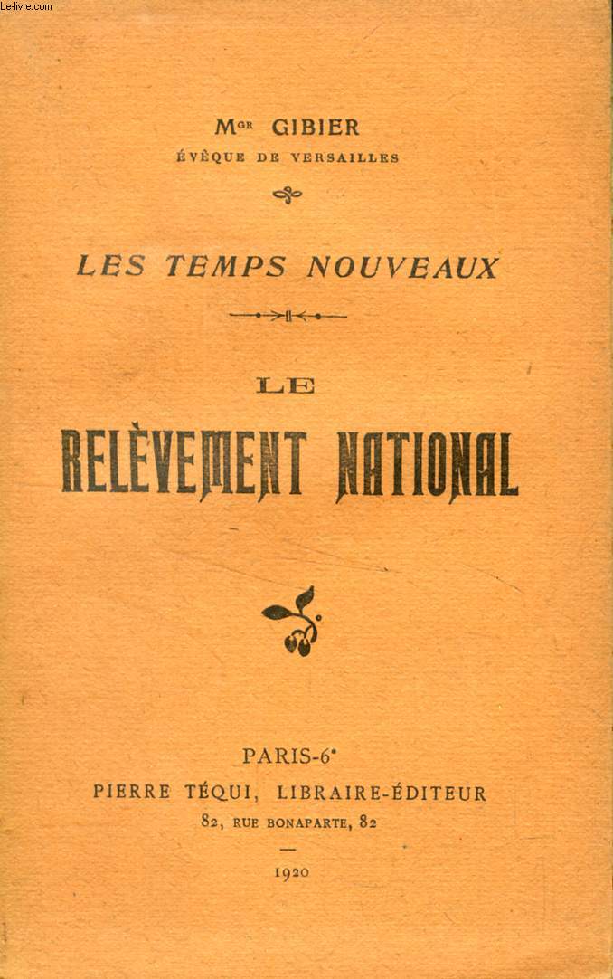 LE RELEVEMENT NATIONAL (LES TEMPS NOUVEAUX)