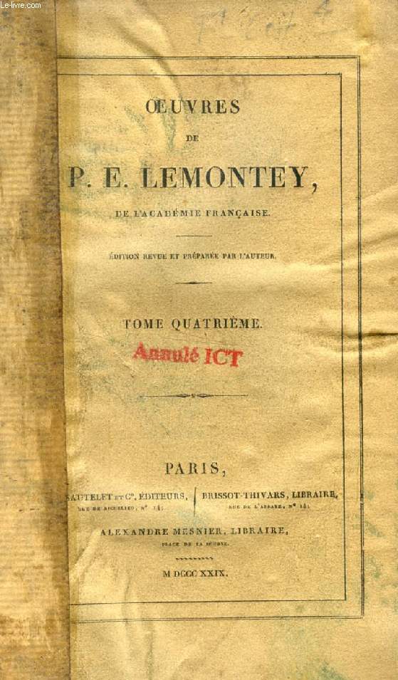 OEUVRES DE P. E. LEMONTEY, TOME IV
