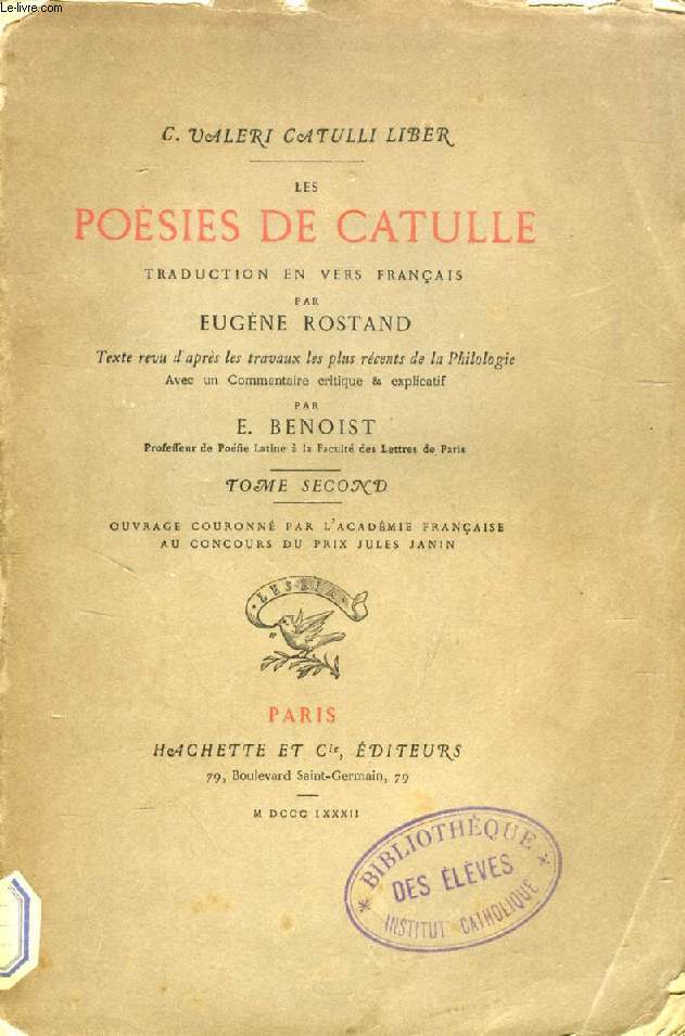 LES POESIES DE CATULLE, TOME II (COMMENTAIRE)