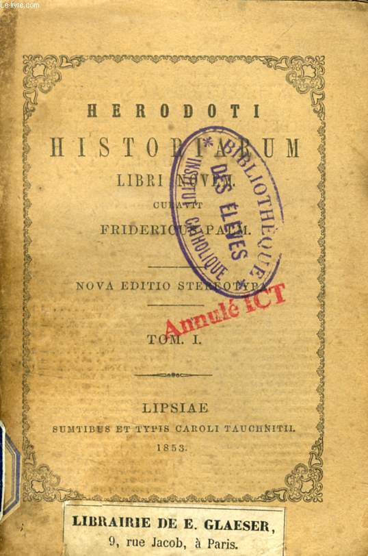HERODOTI HISTORIARUM LIBRI NOVEM, 3 TOMES