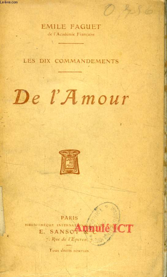 DE L'AMOUR (LES DIX COMMANDEMENTS)