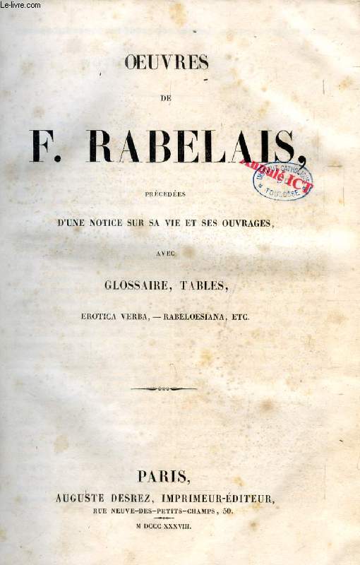 OEUVRES DE F. RABELAIS