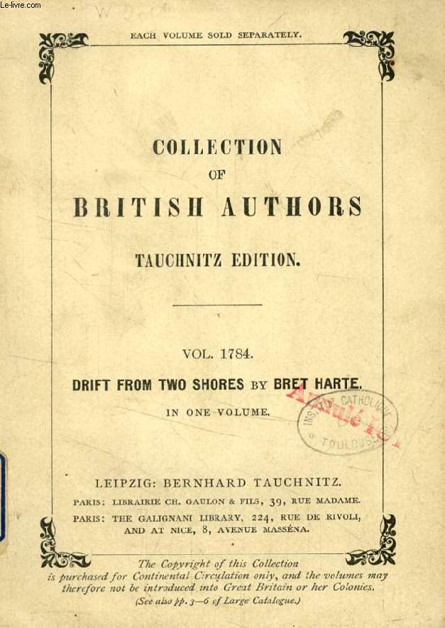 DRIFT FROM TWO SHORES (TAUCHNITZ EDITION, COLLECTION OF BRITISH AND AMERICAN AUTHORS, VOL. 1784)