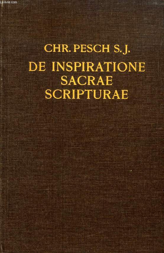 DE INSPIRATIONE SACRAE SCRIPTURAE