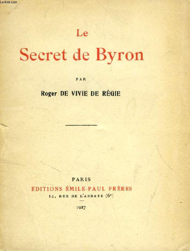 LE SECRET DE BYRON