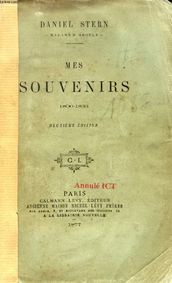 MES SOUVENIRS, 1806-1833