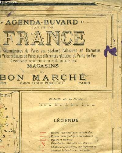 AGENDA-BUVARD, CARTE DE FRANCE