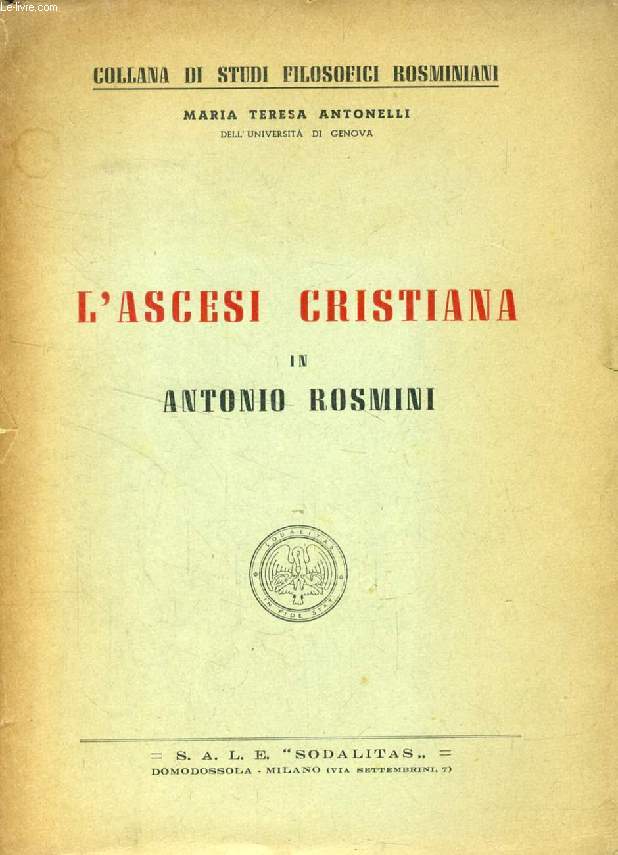 L'ASCESI CRISTIANA IN ANTONIO ROSMINI