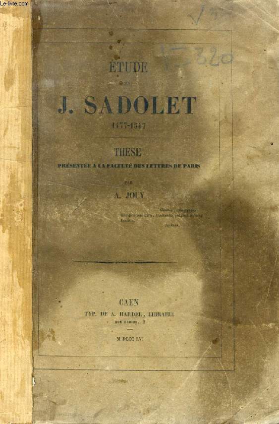 ETUDE SUR J. SADOLET, 1477-1547 (THESE)