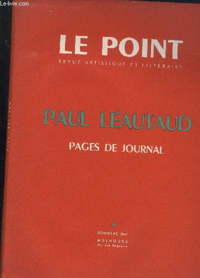 PAUL LEAUTAUD - PAGES DE JOURNAL - XLIV - AVRIL 1953