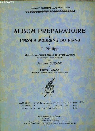 ALBUM PREPARATOIRE A L'ECOLE MODERNE DU PIANO