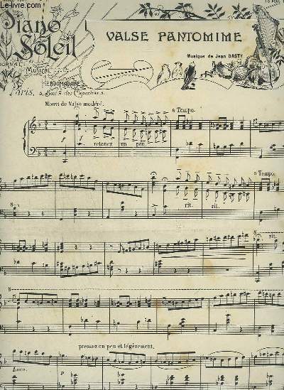 PIANO SOLEIL - N7 DU 18 AOUT 1901 : VALSE PANTOMIME + MESSAGE D'AMOUR + FEUILLET D'ALBUM.