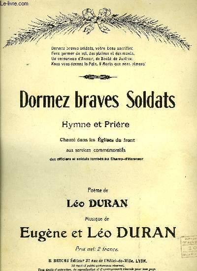 DORMEZ BRAVES SOLDATS