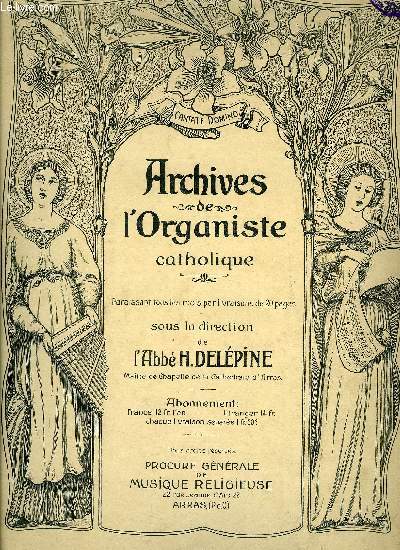 ARCHIVES DE L'ORGANISTE CATHOLIQUE N3