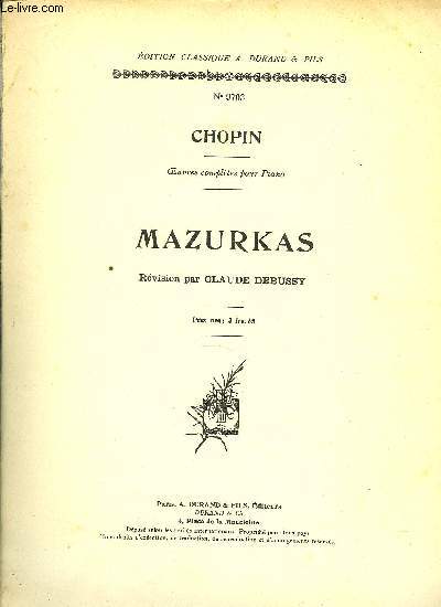 MAZURKAS oeuvres compltes pour piano