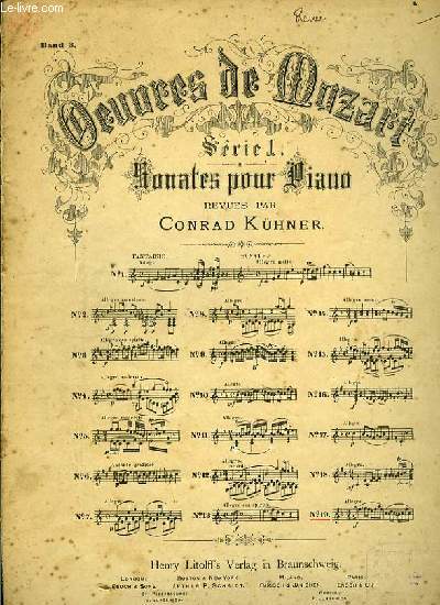 SERIE 1 SONATES XIX POUR PIANO revues par Conrad Kner