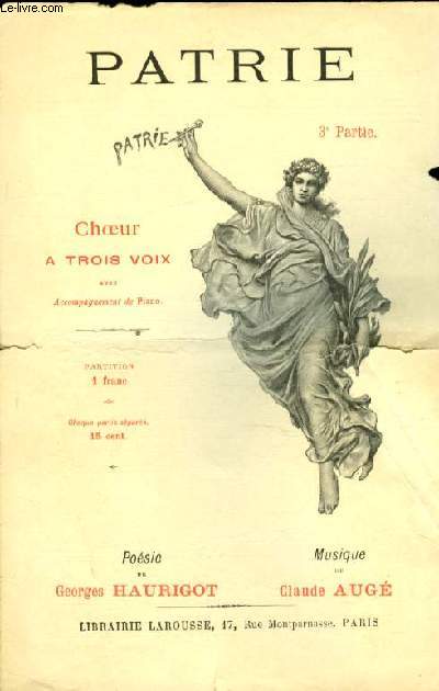 PATRIE CHOEUR A TROIS VOIX avec accompagnement de piano