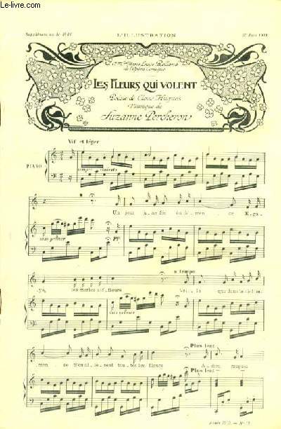 LES FLEURS QUI VOLENT partition pour piano et chant SUPPLEMENT AU N3148 A L'ILLUSTRATION DU 27 JUIN 1903