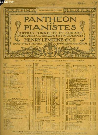SCHERZO BRILLANT pour piano PANTHEON DES PIANISTES edition correcte et soigne d'oeuvres classiques et modernes