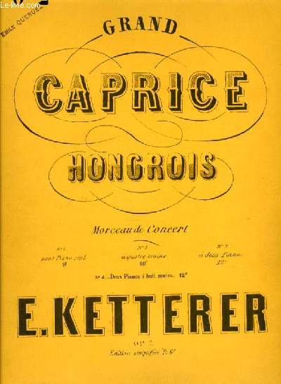 GRAND CAPRICE HONGROIS morceau de concert