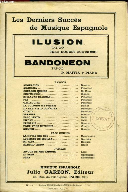 ILUSION ( TANGO ) / BANDONEON ( TANGO)