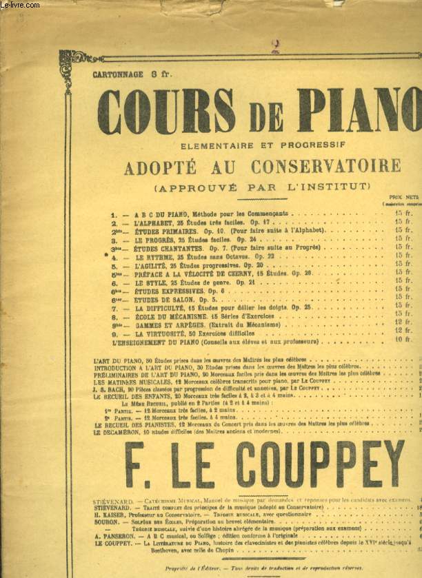 COURS DE PIANO N 2 L'ALPHABET