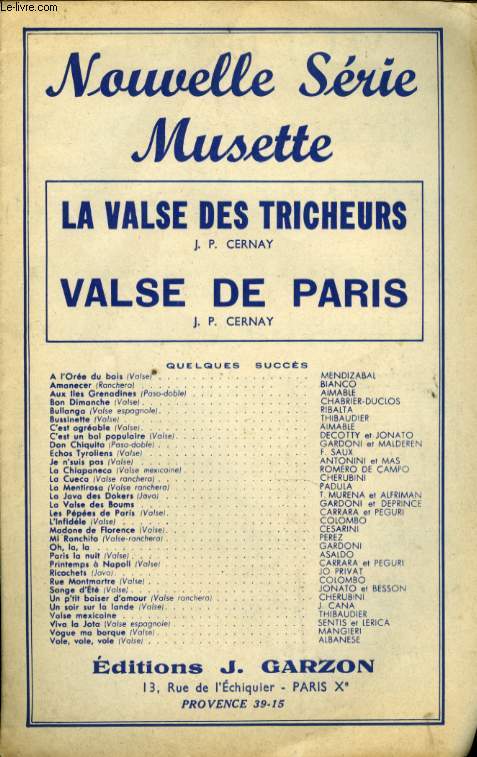 LA VALSE DE PARIS / LA VALSE DES TRICHEURS