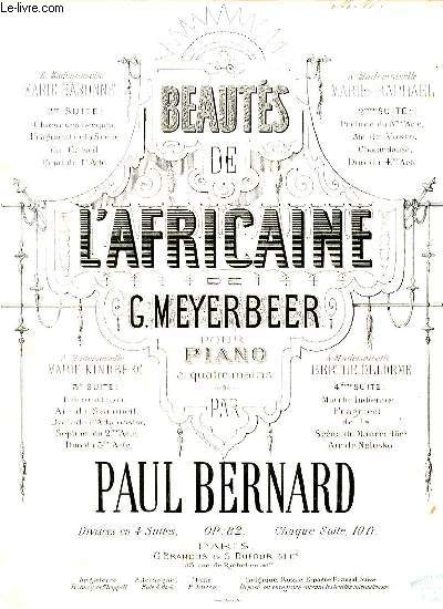 BEAUTES DE L'AFRICAINE DE G.MEYERBEER POUR PIANO A QUATRE MAINS. Op. 82.