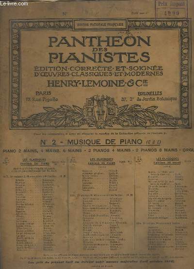 EDITION DE CONCOURS - CHOIX DE MORCEAUX EXTRAITS DES OEUVRES DES MAITRES DU PIANO : TROISIEME PARTIE : P. 1486 : CONCERTO EN SI MINEUR D'APRES ALLEGRO - POUR PIANO.