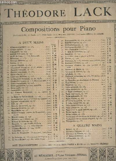 COMPOSITIONS POUR PIANO A 2 MAINS - N60 - OP. 82. : VALSE ARABESQUE.