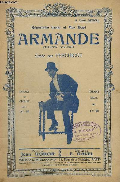 ARMANDE - CHANSON FOX-TROT - PIANO ET CHANT.